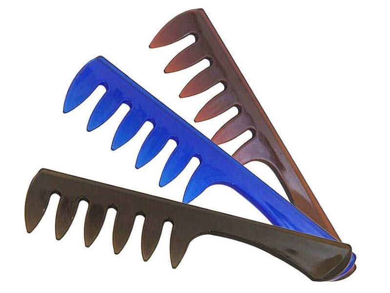 Private Label Custom Wide Tooth Comb With Long Handgrip