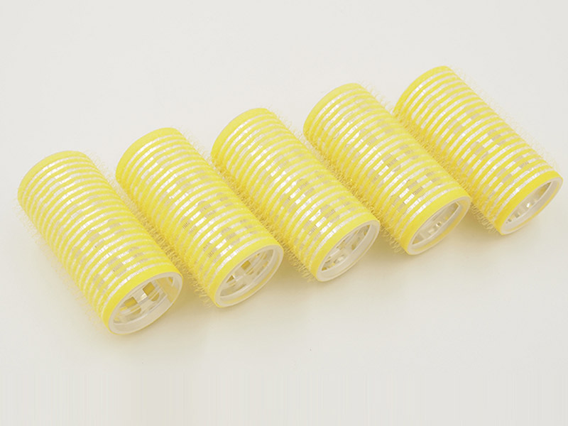 5 Pieces 28MM Yellow Easy Using No Pins/Clips Thermal Self-Adhering Hair Rollers