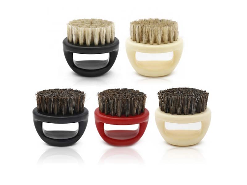 Barbershop Black Coarse Horse Bristle Soft Knuckle Fade Brush