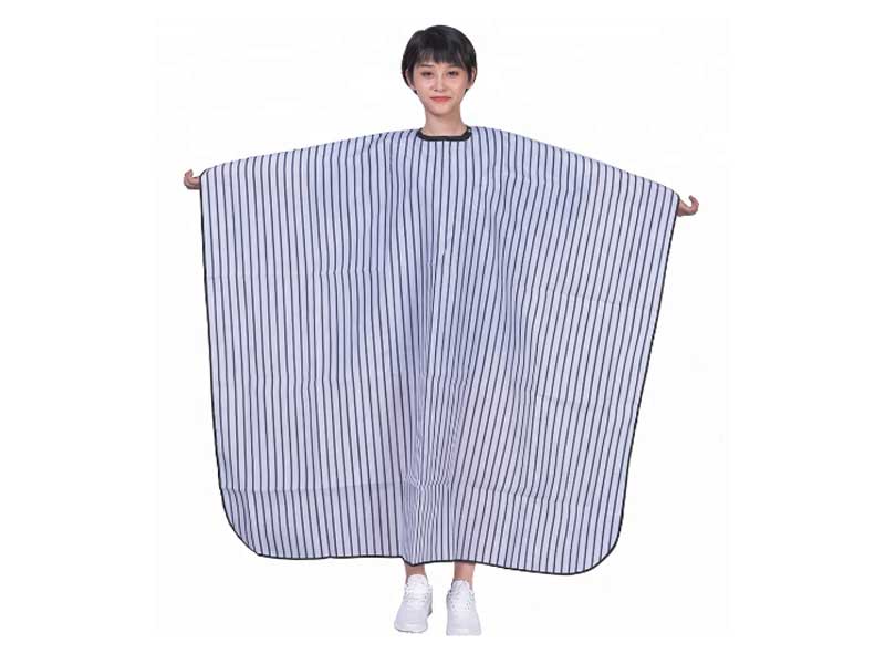 Adjustable Metal Neck Strap Hairdrssing Gown Fashion Stripe Polyester Barber Cutting Cape