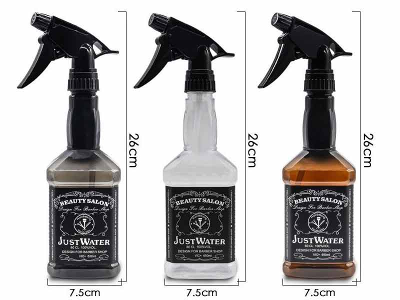 650ML Trigger Hair Salon gold Sprayer Reusable Hair Spray Bottle For Barber Ultra Fine Aerosol silver Mist Trigger 