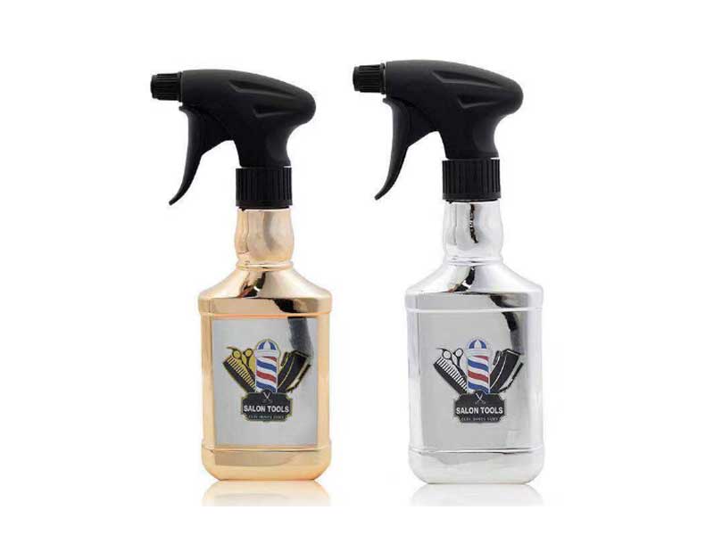 Hair Salon gold Sprayer Reusable Hair Spray Bottle For Barber Ultra Fine Aerosol silver Mist Trigger 
