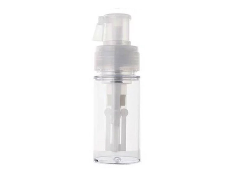 Clear Powder Spray PET Bottle with Locking Nozzle 6 oz / 180 ml + Label for dry shampoo add your logo