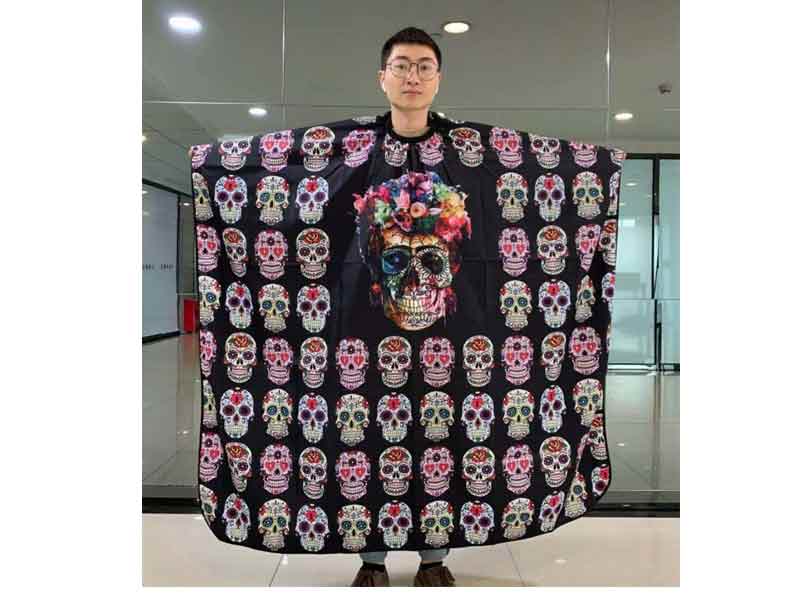  Skull - Barber Cutting Cape Skeleton custom your design