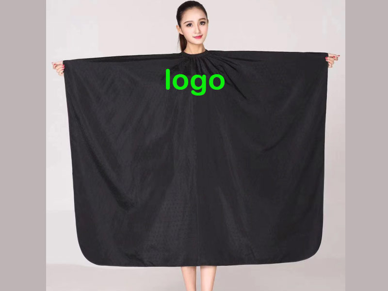 Professional custom Salon Cape Black and white stripes red blue Polyester Haircut Apron Hair Cutting Cape with logo