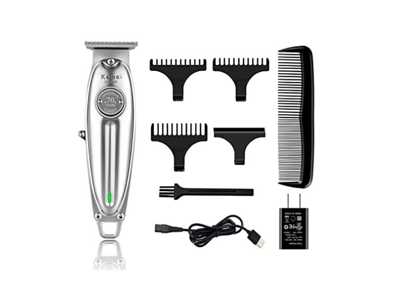 Kemei Professional Beard/Hair Trimmer with 0mm Bald Blade Hair Clippers for Men Stylists and Barbers Cordless Rechargeable Quiet