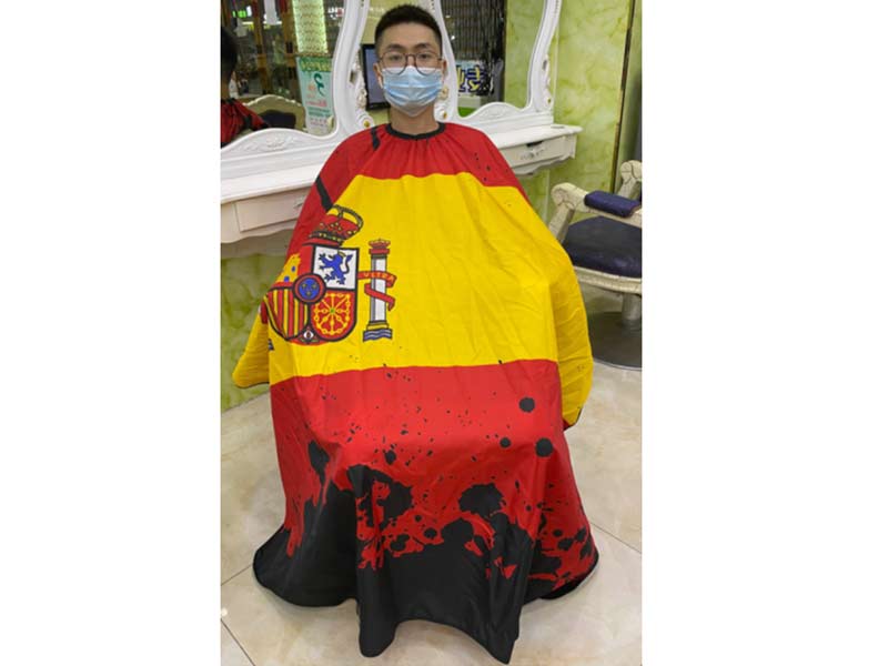 spanish flag barber cape