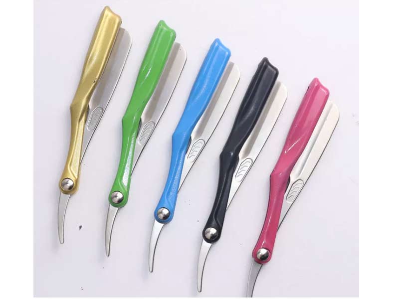 Custom Logo Package with box For Men Safety Skincare Razor Barber Straight Shaving Razor Electroplating Gold Single Blade Razor