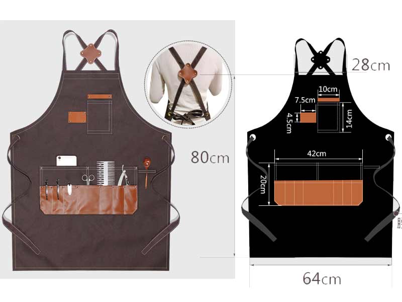  Custom Professional Durable Waxed Canvas Barber Salon Apron